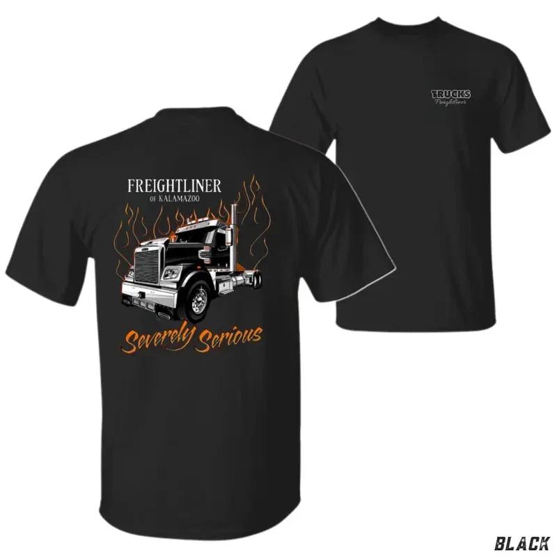 Футболка Freightliner Truck, Очень Серьезный Полуприцеп с Пламенем, Подарок для Папы