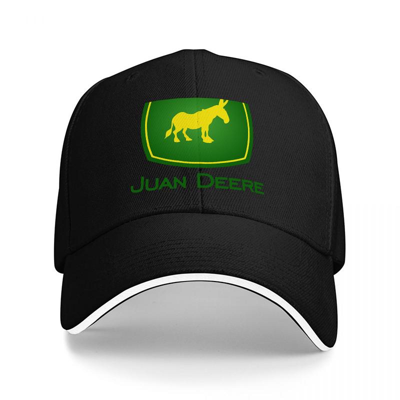 Кепка-бейсболка с логотипом John Deere, черная, с дизайном лошади в зеленом и желтом цветах, классическая регулируемая кепка для любителей активного отдыха