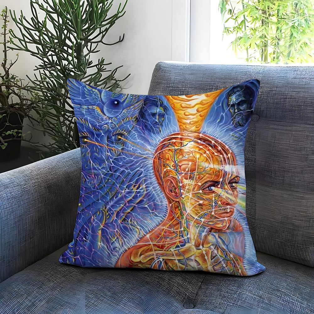 A-Alex GreyS Art Cushion Cover Comfortable Reversible Pillow Cover Ideal for Car Sofa Bedroom & Beyond