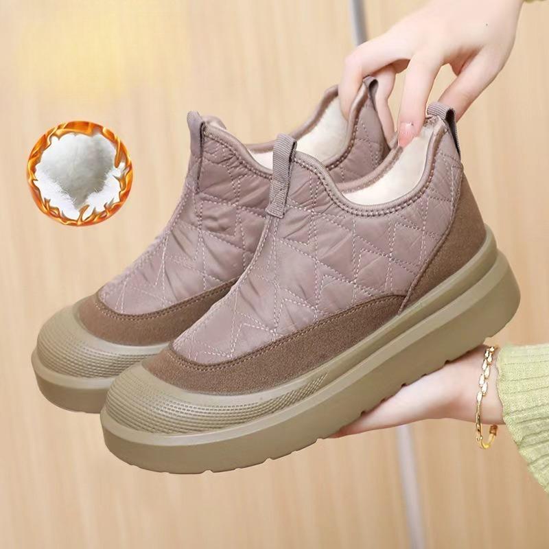 Women's Chunky Platform Snow Boots Winter Warm Waterproof Ankle Booties With Fur Lined Comfort Walking Shoes Non-Slip Outdoor Short Boots for Women