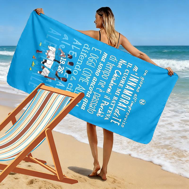 Naples Football Club Print Beach Towel, Large Soft Quick Dry Towel for Beach Camping Swimming