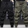 Men's Army Green Tactical Overalls - Spring/Autumn Fashion, Loose Cuffs, Outdoor Mountaineering, American Casual Pants