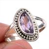 Natural Pink Amethyst Gemstone Handmade 925 Solid Silver Jewelry Ring S.7.5 J7m03