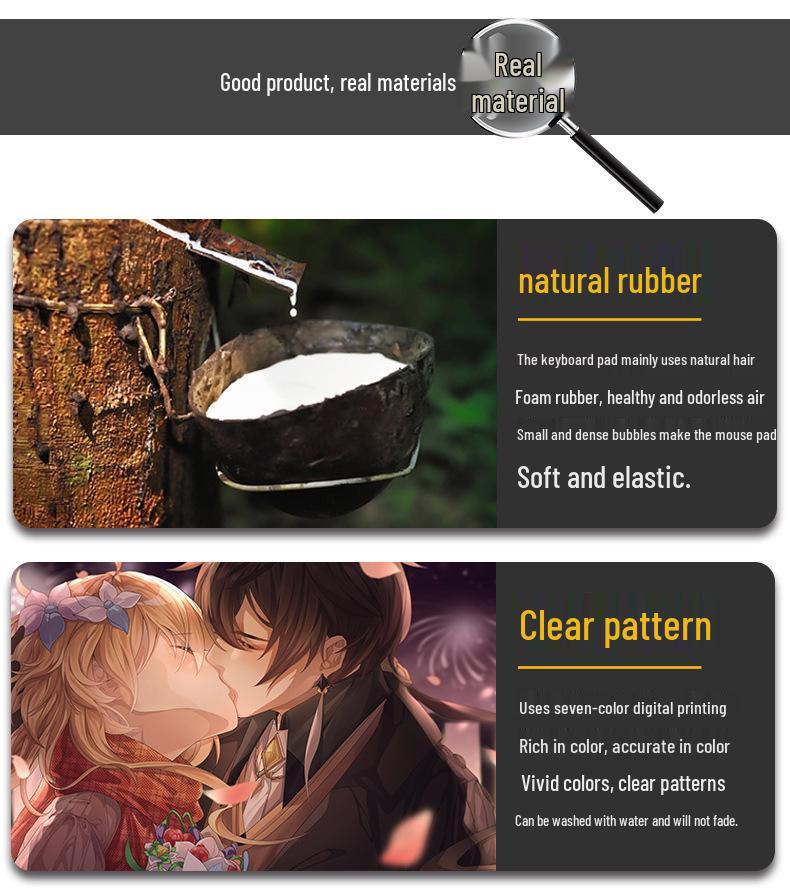 Очень большой коврик для мыши Genshin Impact Венти - Утолщенный аниме коврик для клавиатуры