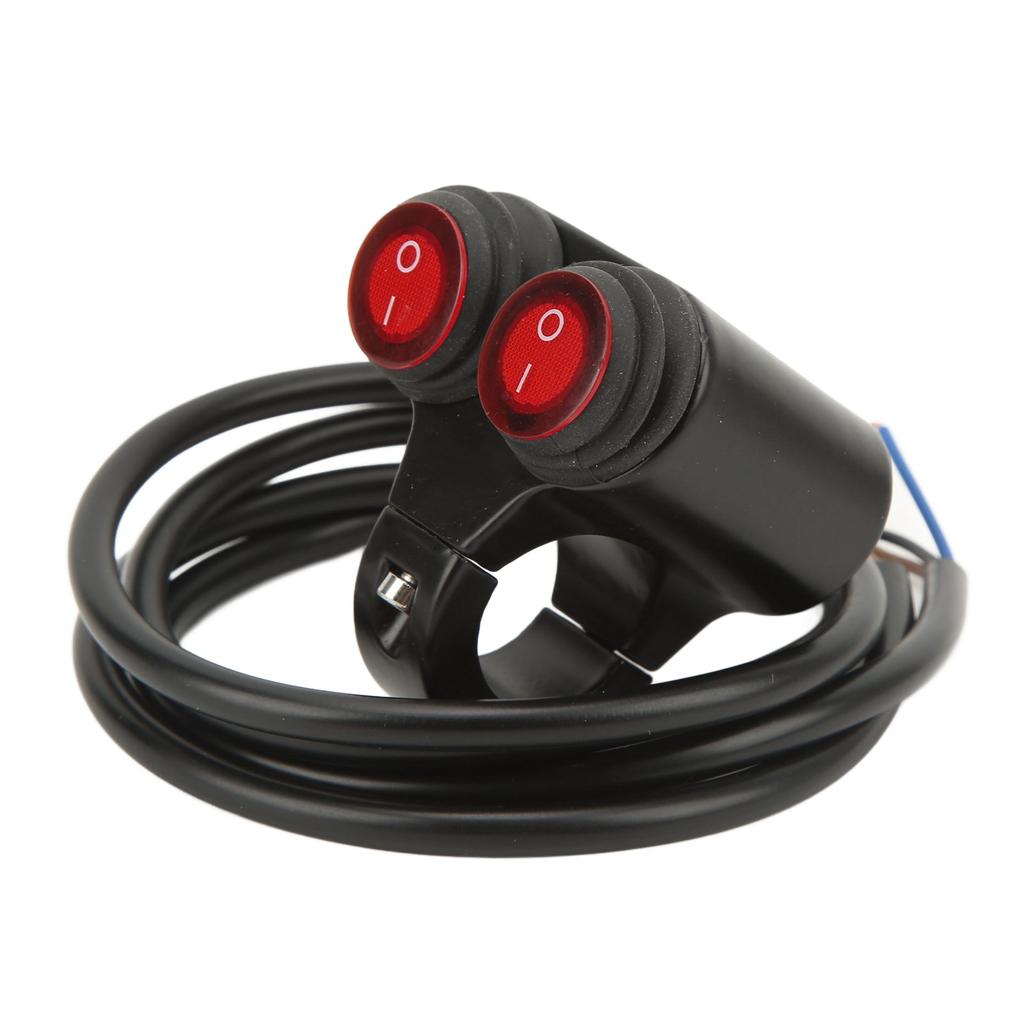 Водонепроницаемый мотоциклетный переключатель двойного управления на руле, переключатель включения/выключения фары/прожектора на руле из алюминиевого сплава с