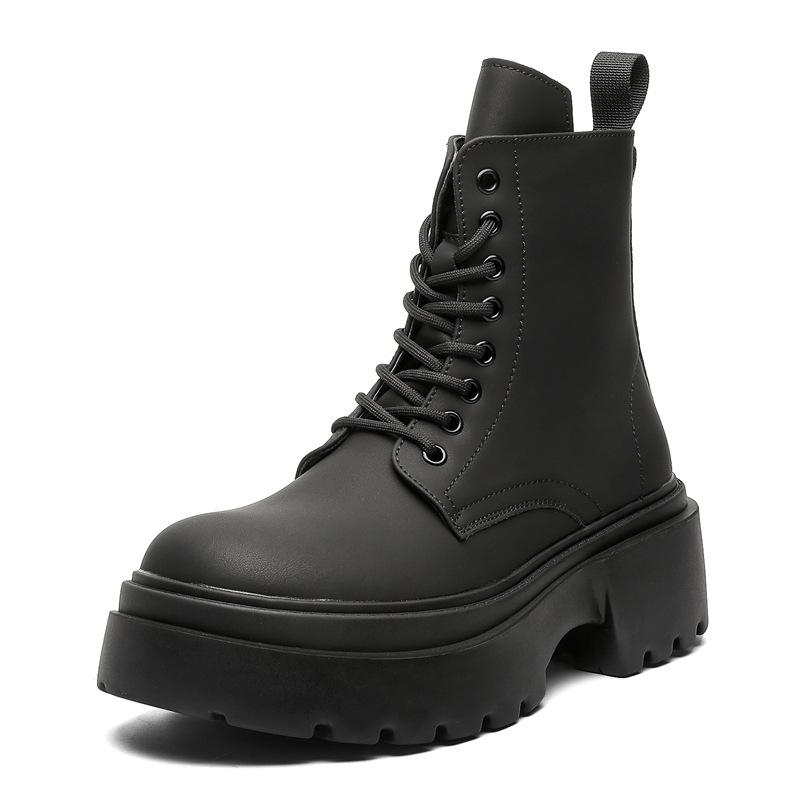 Ботинки мартин мужские простые и универсальные новые осенне-зимние бархатные на платформе мужские туфли черные рабочие ботинки 30366-J