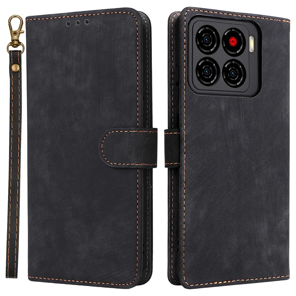 Для ZTE Blade A56 Чехол-кошелек с RFID-защитой из ПУ кожи Чехол для телефона Подставка с ремешком