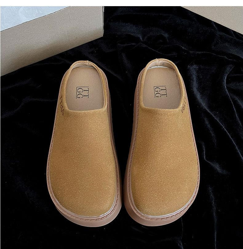 Модные коричневые полутапочки-мешки на толстой подошве, женская летняя одежда 2025 года, новые легкие тапочки Birkencool, увеличивающие рост