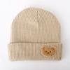 Cute Bear Solid Color Wool Hat Women's New Autumn and Winter Warm Ear Protection Versatile Knitted Hat Tide