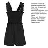 Women's Sleeveless Smocked Rompers Casual Square Neck Ruffle Strap Flowy Short Jumpsuit with Pockets Summer Beach Outfit