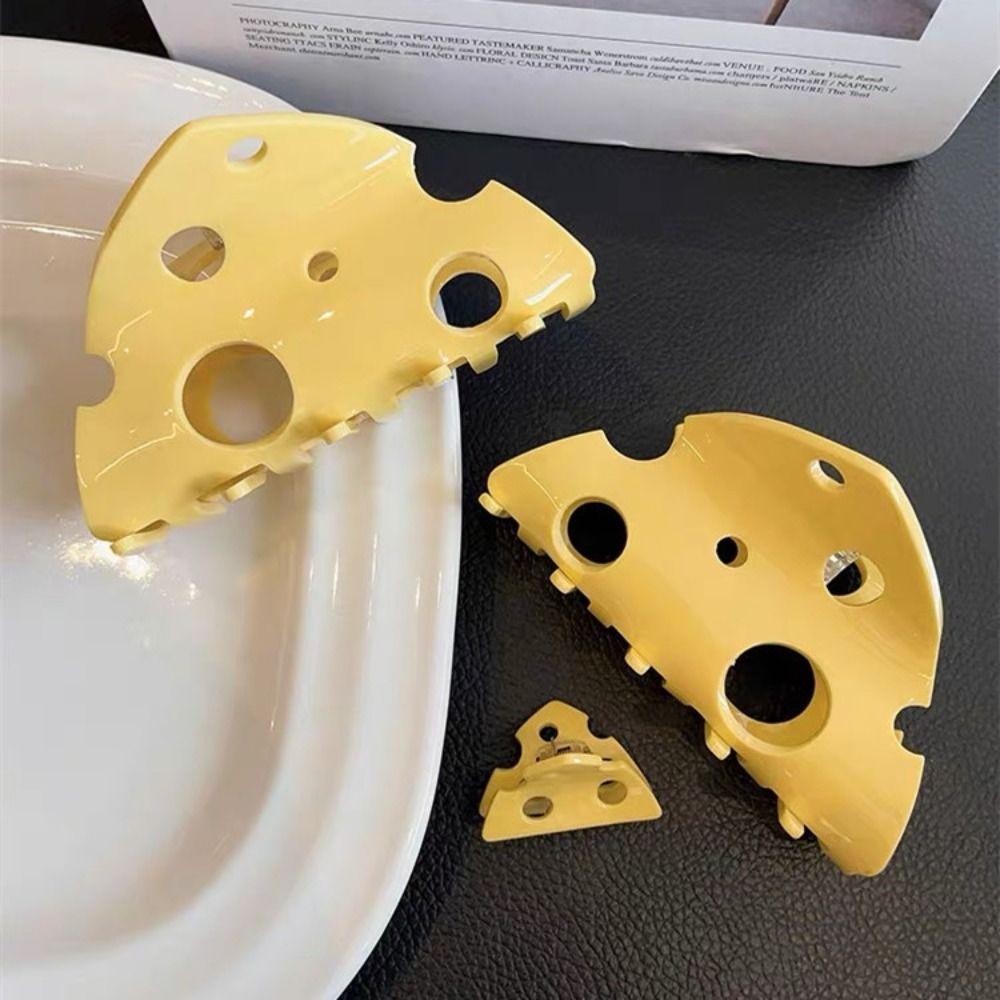 Triangle Cheese Grab Clip Yellow Cheese Hair Claw Funny Side Clip Girls