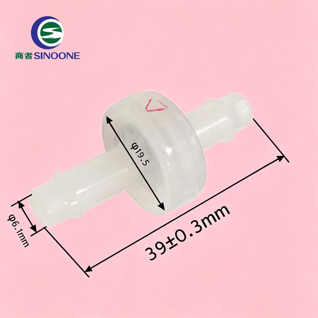Ozone Resistant1/4" PVDF Body Ozone FKM Diaphragm Check Valve Low Permeability and Leak-free One-way Sealing Ozone Resistant