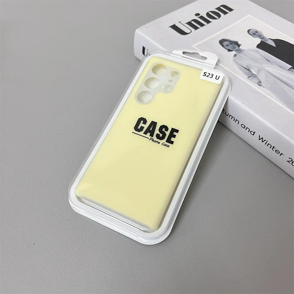 Роскошный Чехол из Силиконового Геля, Желе, Жидкого Силикона для Samsung Galaxy S25 S24 S23 Ultra Plus S24FE S23FE Прозрачный Жесткий Чехол Anti-fall