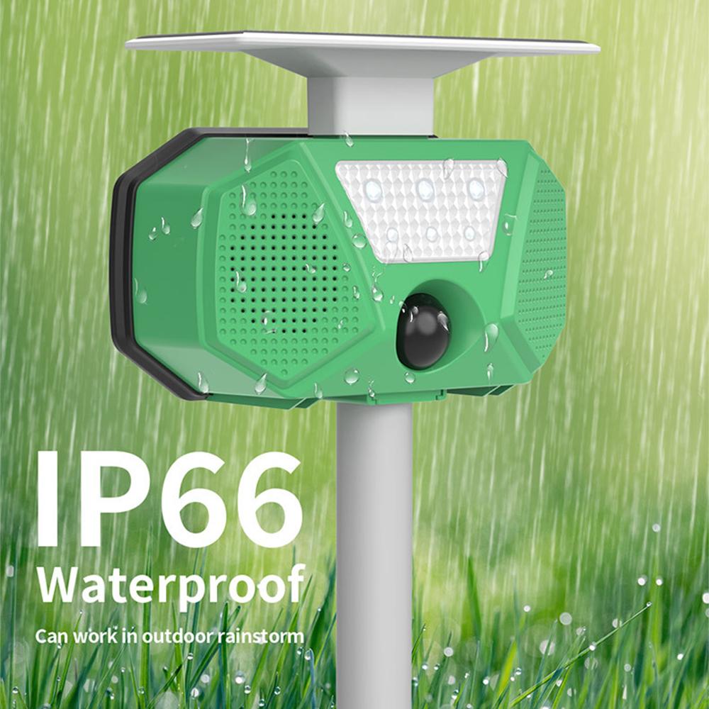 Solar Mole Repellent Ultrasonic Outdoor Pest Bird Squirrel Animal Repeller IP66 Waterproof 110 Degrees PIR