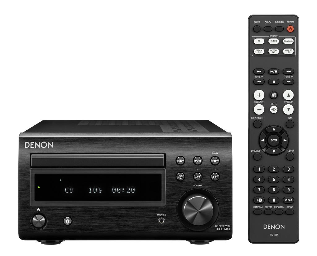Denon Широкий FM-радио тюнер с дискретным усилителем, совместимый с CD-ресивером, черный RCD-M41 AM/FM Bluetooth® RCD-M41K