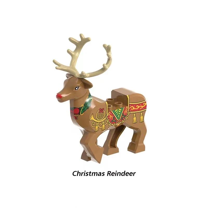 Christmas Elk Reindeer Deer Figures Animals Building Blocks Blocks Playthings Ideal for Children Children Xmas Toy Animals Block Christmas Gifts