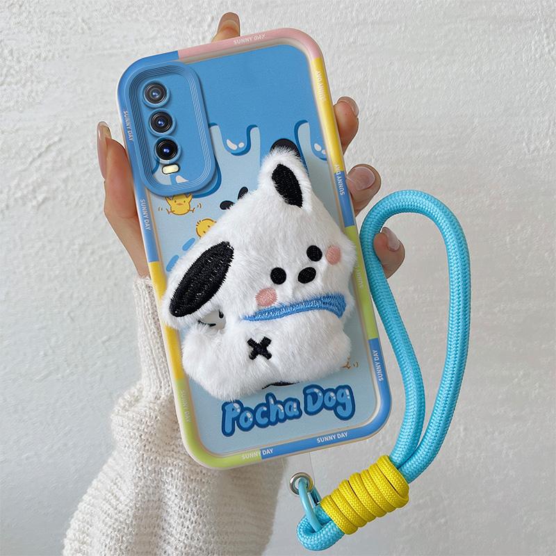 KEYSION Милый 3D мультяшный плюшевый чехол для VIVO Y20 Y20sG Y20i со шнурком Мягкий силиконовый противоударный чехол для телефона VIVO Y12S