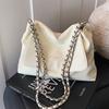 Big Bag Women's 2025 New Retro Soft Leather Chain Shoulder Messenger Bag Casual Niche Korean Version Commuter Tote Bag