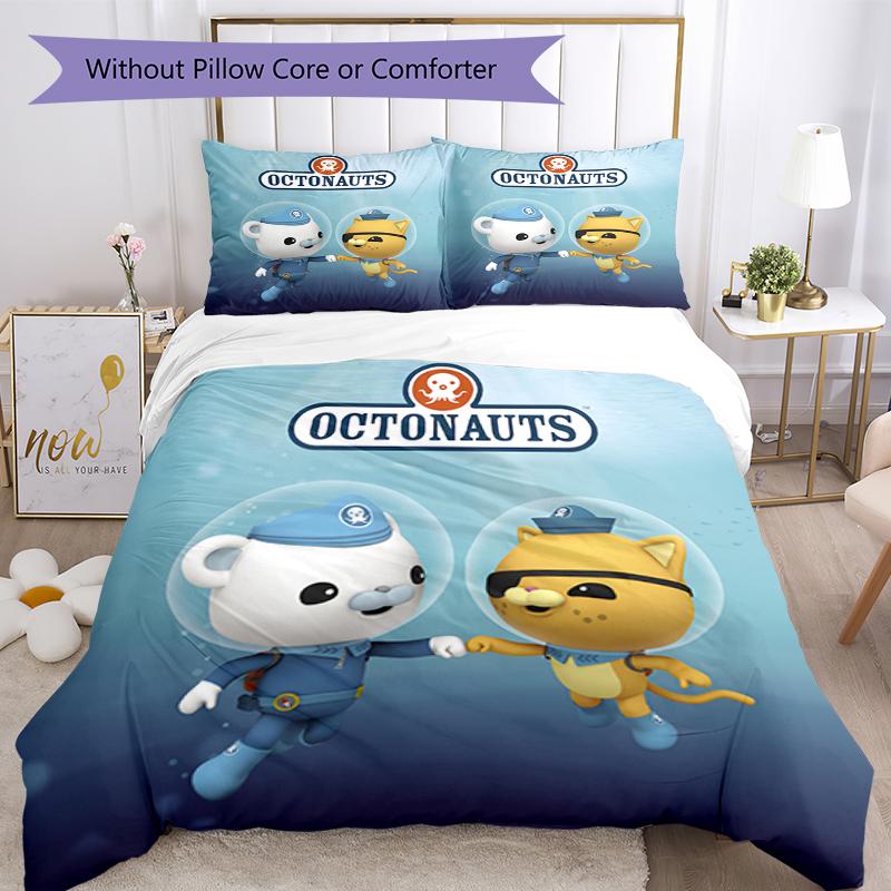 3pcs Octonauts Bedding Set Duvet Cover Closure Includes 1 Duvet Cover & 2 Pillowcases, Soft and Comfortable for All Seasons.