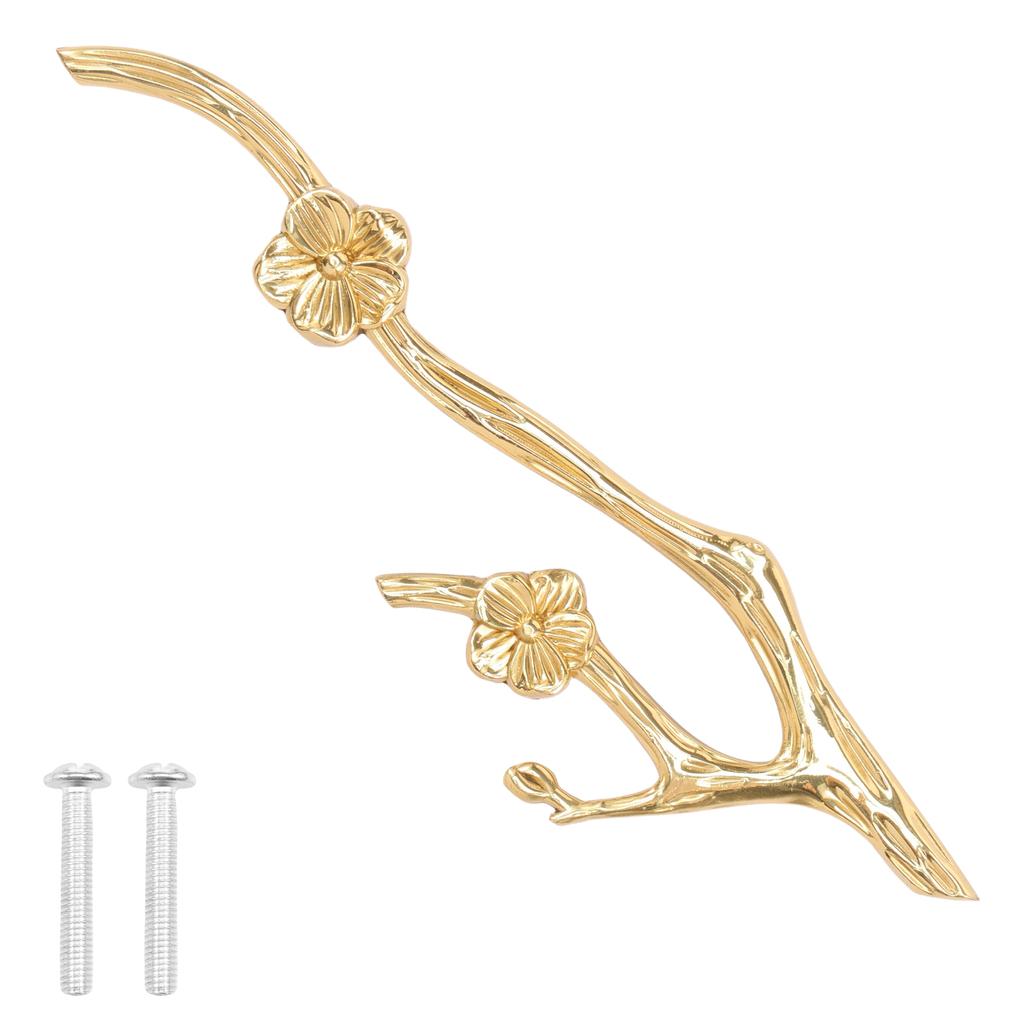 Латунные мебельные ручки-кнобы, ручки-скобы в форме цветка и ветки, декоративные ручки-кнобы для шкафа, ящика, комода, золотые ручки-кнобы