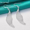 Длинные серьги-сетка с серебристыми бриллиантами для женщин - Коллекция «Красота Западного озера»