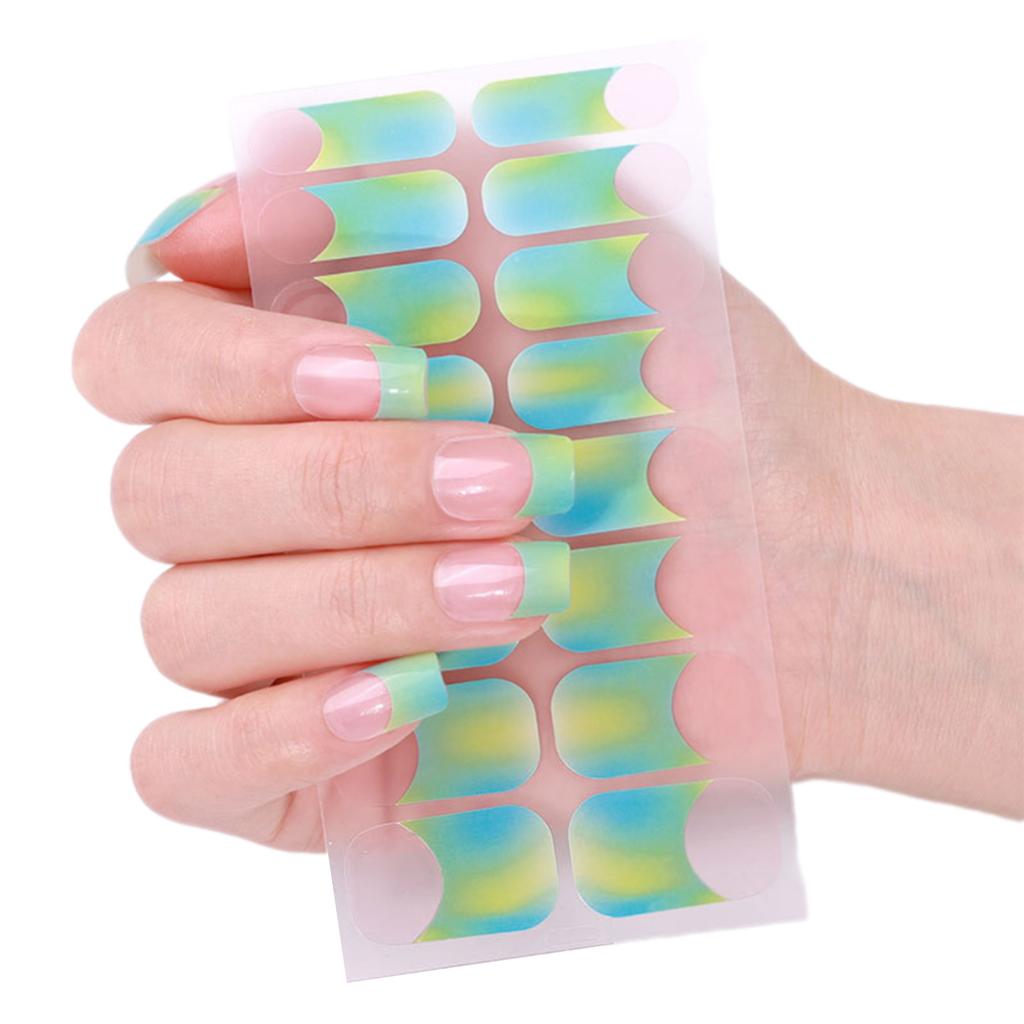 French Tip Gels Nail Strips Glittering Gels Nail Sticker Lovely Nail Polish Strips Gels Nail Wrap Nail Art Sticker