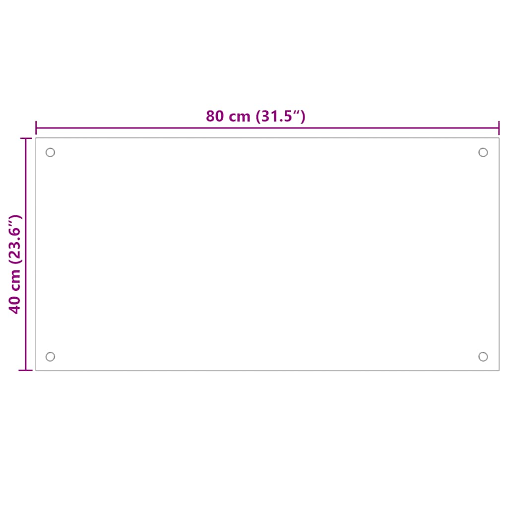 Black Kitchen Backsplash Tempered Glass 80 x 40 cm