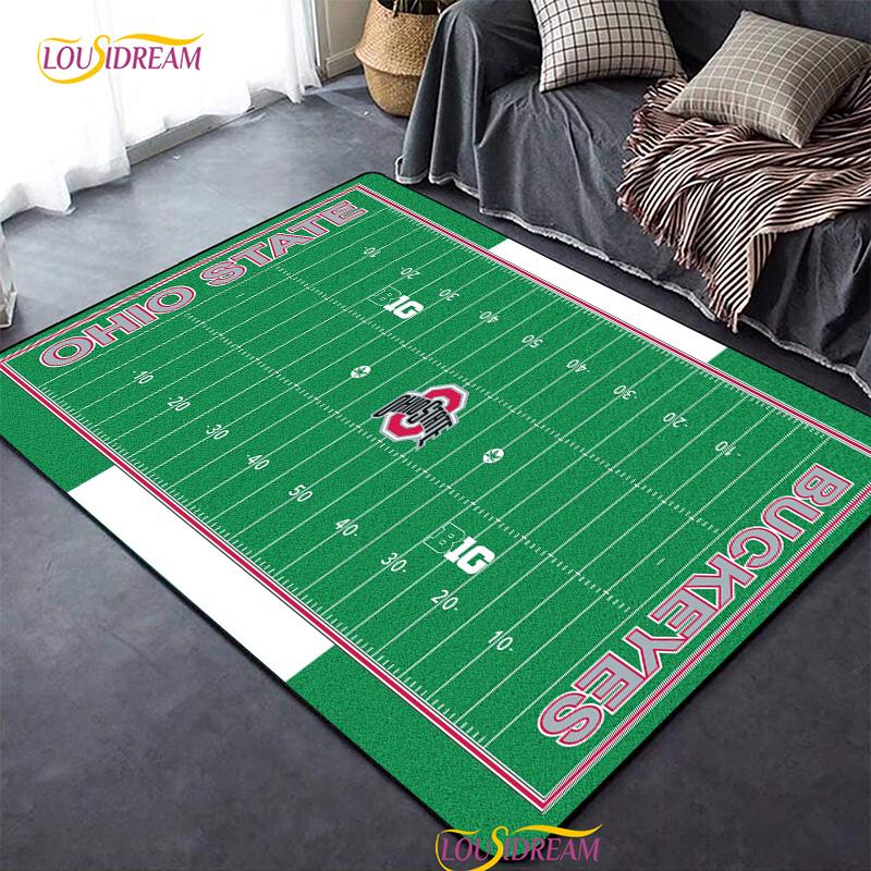 Персонализированный ковер для американского футбольного поля, коврик для декора гостиной, спальни, детский, кухонный, ванный, нескользящий коврик для пола, альфомбра