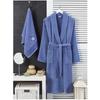 Мужской комплект темно-синего халата, шаль из 100% хлопка