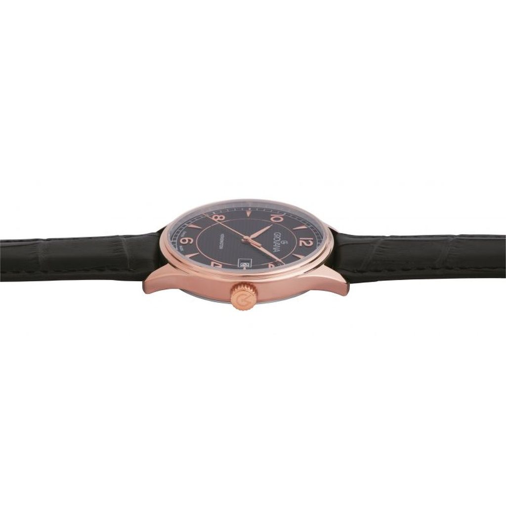 Grovana Kensington Classic Кожаный ремешок Черный циферблат Кварцевые 1305.1567 Мужские часы