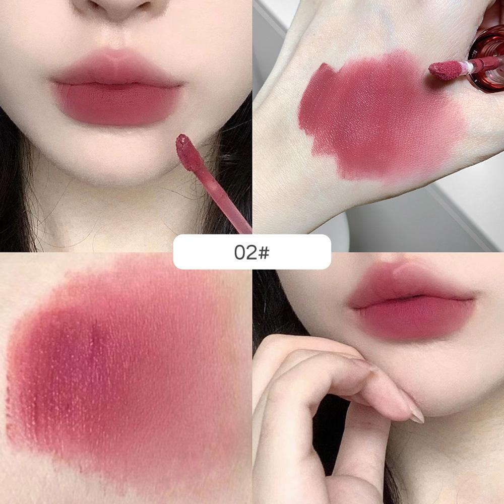 SHAQINUO Art Lip Glaze Matte Velvet Lipstick Lasting Makeup Mist Color Rendering Lipstick