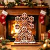 Holiday Home Wheel Desktop Christmas Ferris Interior Accents Ornament, 2D Wooden Gingerbread House Decorative