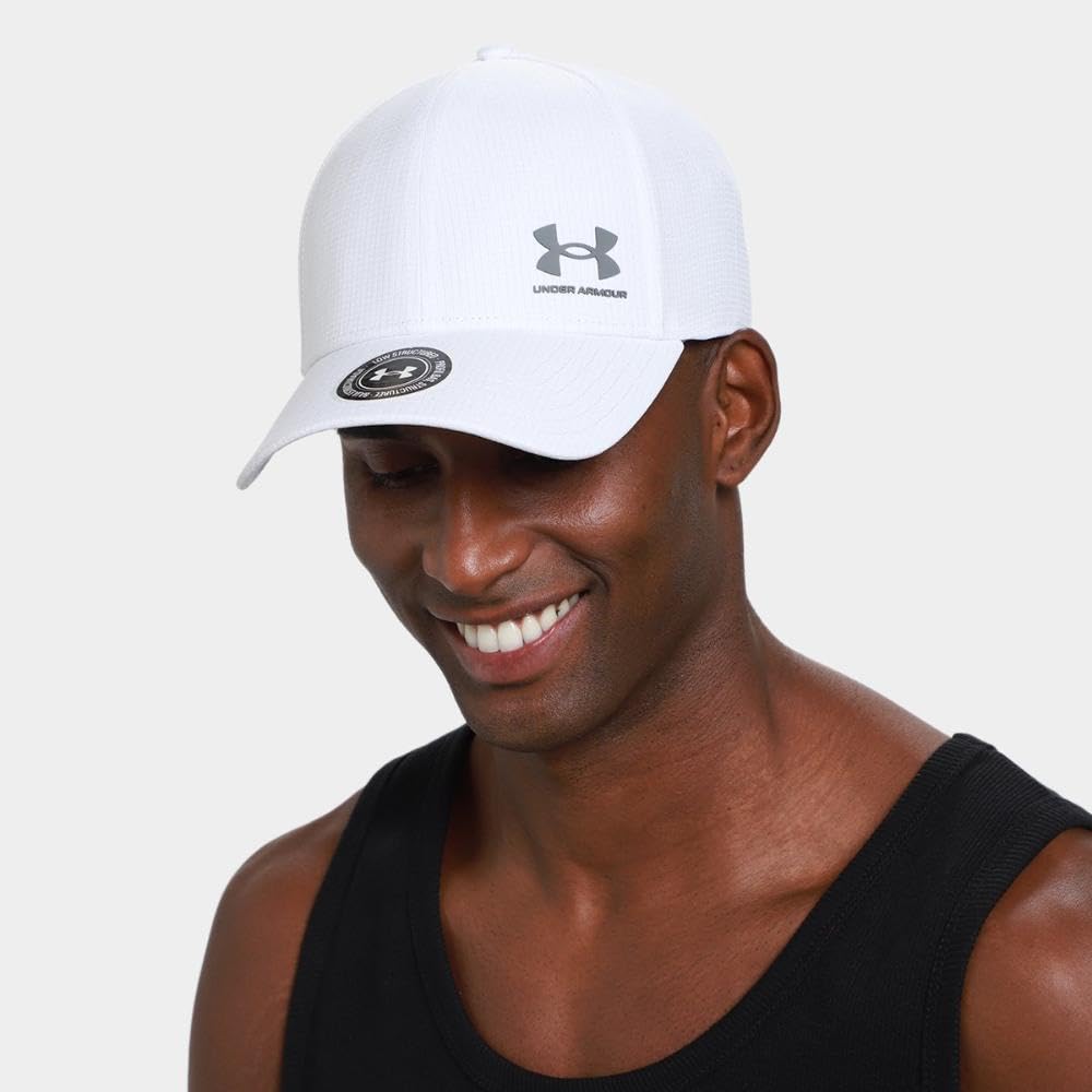 UNDER ARMOUR UA ArmourVent Adjustable Cap 1383440 White Steel ONE SIZE Iso-Chill