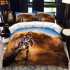 Motorcycle Rider Bed Duvet Cover  Set Queen Calico Twin Size Comforter Cover Bedding Set Single King Soft Polyester Quilt Cover
