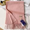 100% Cashmere Winter Design Pashmina Wool Scarf for Women Warm Thick Shawls and Wraps Female Bufanda Echarpe Tassel Muffler