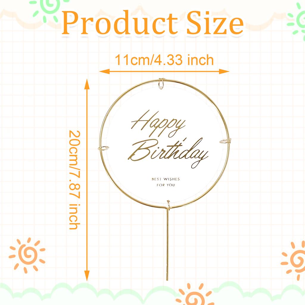 Сверкающий металлический торт-топпер для вечеринки по случаю дня рождения, украшения для торта на день рождения, торт с днем рождения