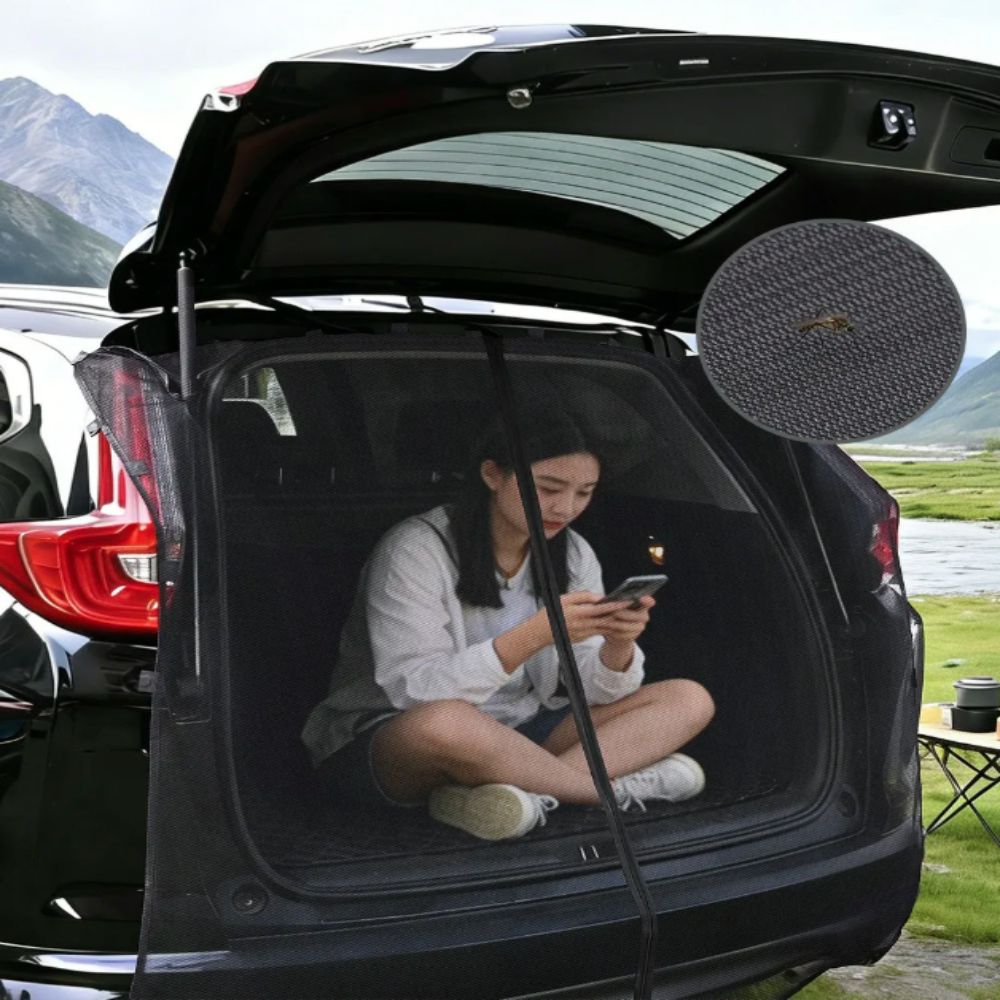 Ventilated Magnetic Car Trunk Mosquito Net Sunshade SUV Tailgate Privacy Curtains Camping