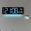 Rectangle Large Screen Digital Wall Clock with Atmosphere Light Date Time Week Temperature Display Electronic Alarm Clocks