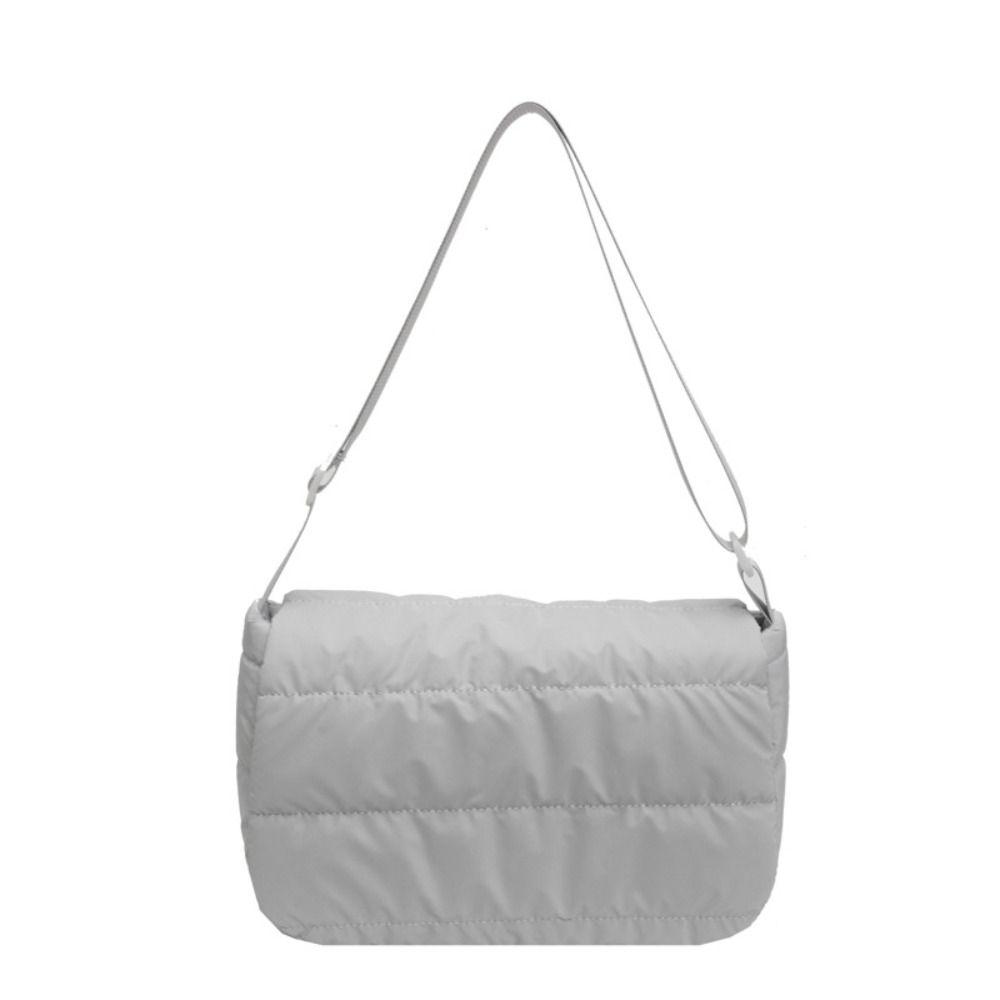 Korean Style Nylon Padded Shoulder Bag Square Cotton Padded Crossbody Bag Daily