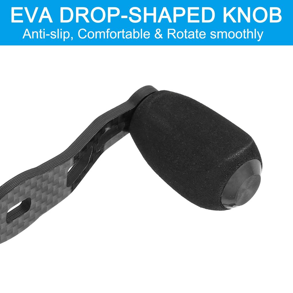 PATIKIL Fishing Reel Power Metal Baitcasting Reel Handle Rocker Replacement with EVA Knob Metal Frame for Rocker Arm Black Handle, Nut, Accessories,