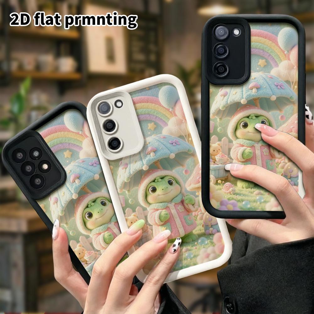 Чехол для телефона: 2D плоский, подходит для Samsung Galaxy A34 A35 M05 M06 S20 S22 S21 FE Plus 5G, с маленькой лягушкой, держащей зонтик, идеальный Рождественский