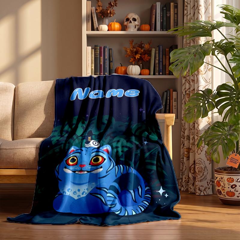 Derpy Tiger Custom Flannel Blankets Soft Warm Cozy Throws for Home Decor Holiday Gifts