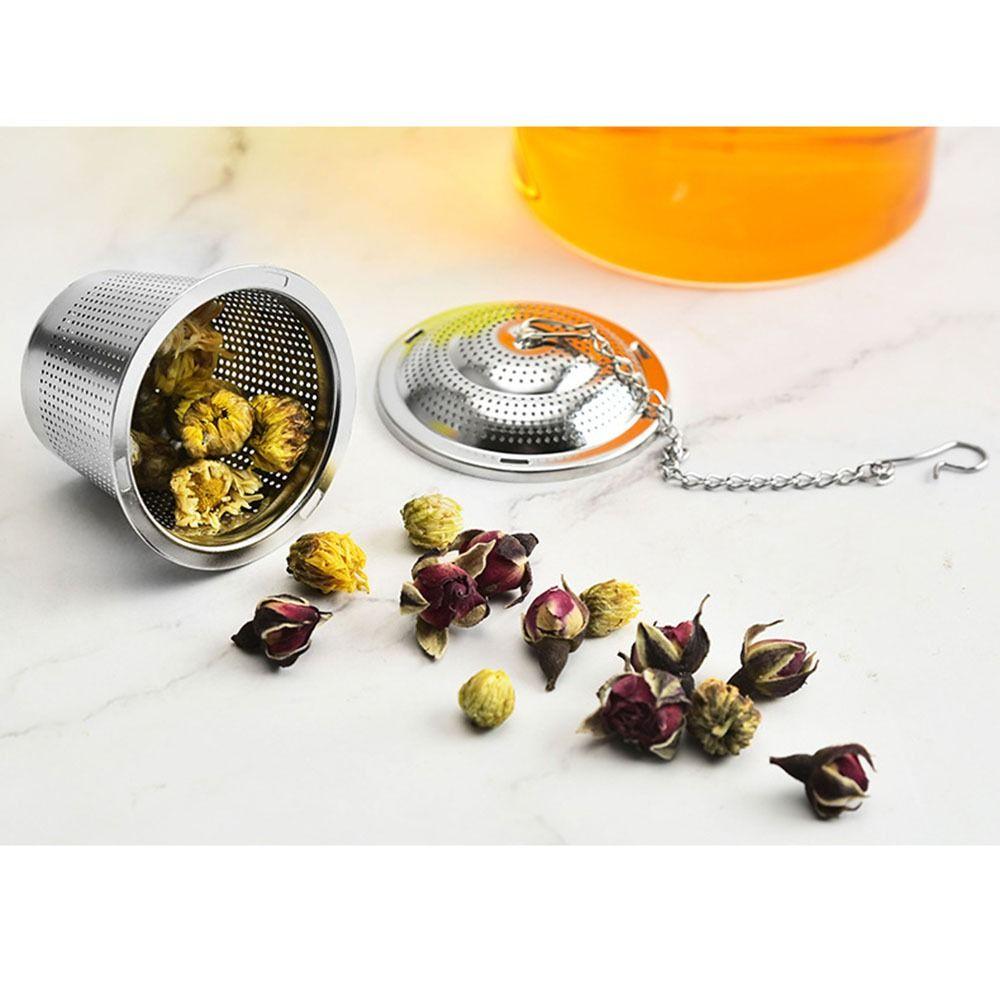 Fine Mesh Stainless Steel Tea Infuser Extended Chain Loose Tea Separation Basket Spices