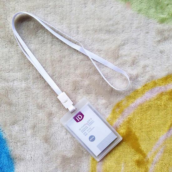 Hard Plastic Pocket ID Card Credit Badge Name Tag Holder Neck Strap