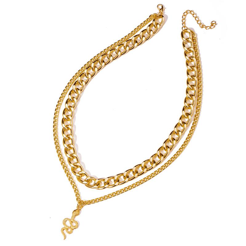 17KM Панк Винтаж Змея Подвеска Ожерелье Для Женщин Хип-Хоп Золотой Цвет Многослойная Коренастая Цепочка Портрет Монета Ожерелье Модные Ювелирные Изделия