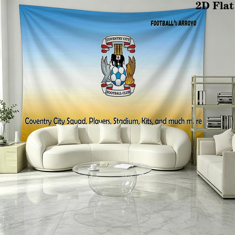Coventry City Wall Tapestry Aesthetic Wall Hanging Printed Fabric Blanket Decorative Tapestries for Bedroom Living Room Home Decor