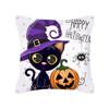 Halloween Cushion Cover Cartoon Black Cat Ghost Happy Pumpkin Printed Pillow Cover Home Decor Square 18x18 Inches Pillowcases