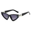 New Gradient Cat Eye Women Sunglasses  Personality Triangle Pc Metal Arrow Lock Design High Quality Trend Men Glasses Uv400