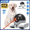 AIOOK With Laser Pointer Pet Camera Dual Lens HD 8MP 4k Wifi Mobile Camera Two Way Intercom Pet Tracking Night Vision Cctv