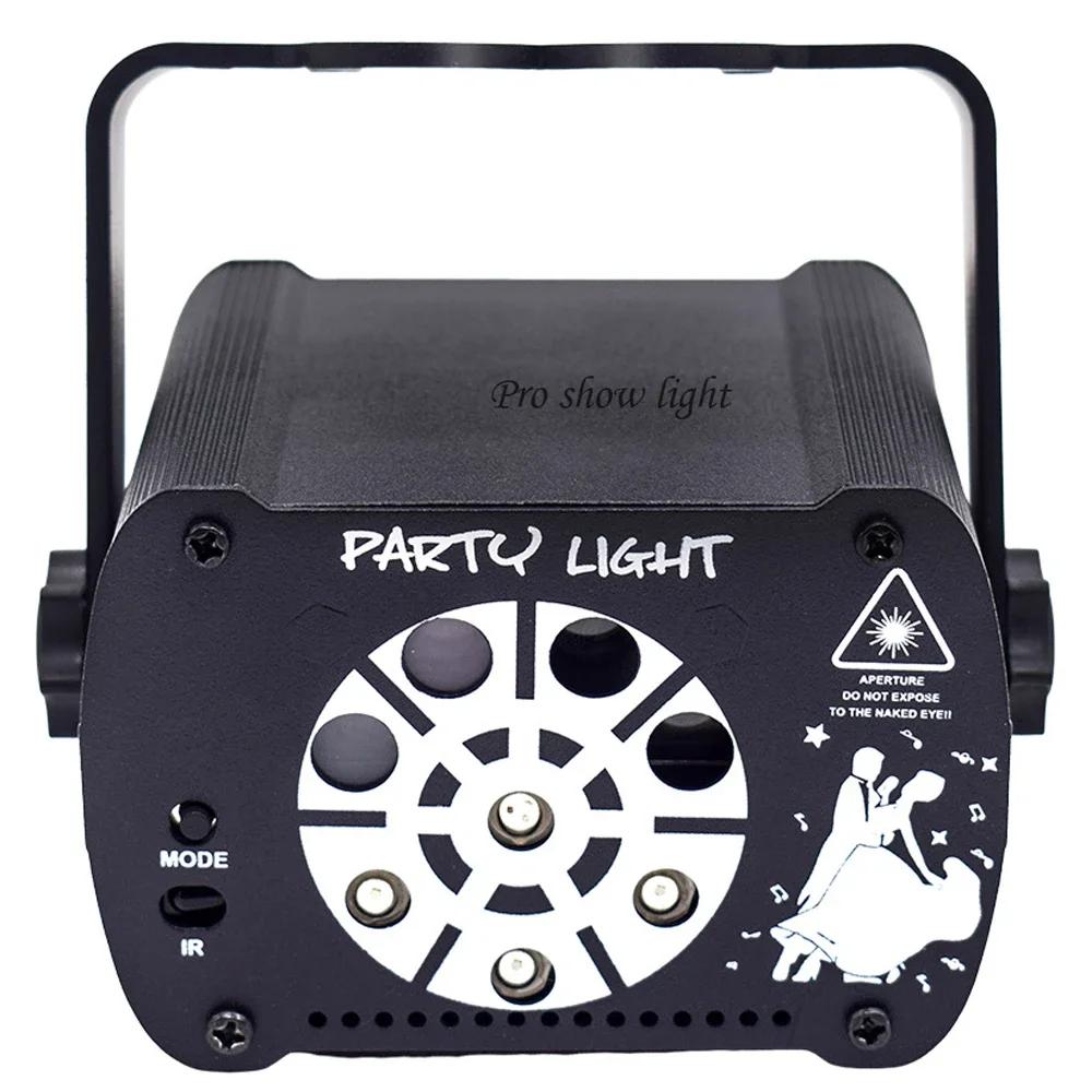 8 Holes Party Lights UV DJ Disco Lights Remote Control Rechargeable Laser Lights Flash Stage Lighting Effect LED Light for Club